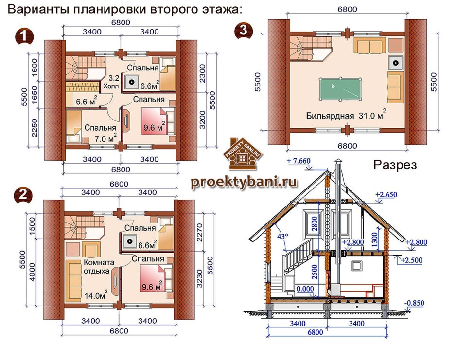 Планировка двухэтажной бани 6 на 8