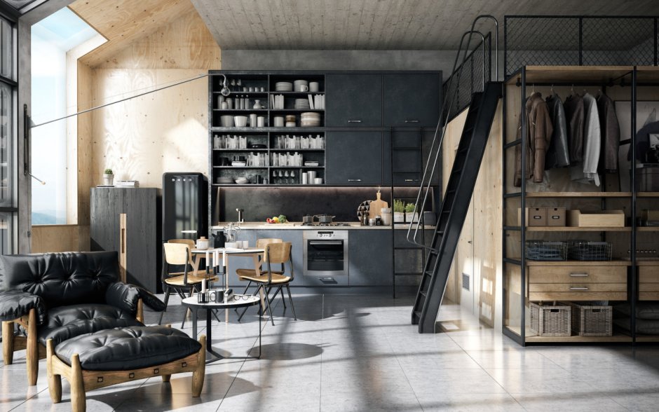 Фотообои в стиле лофт