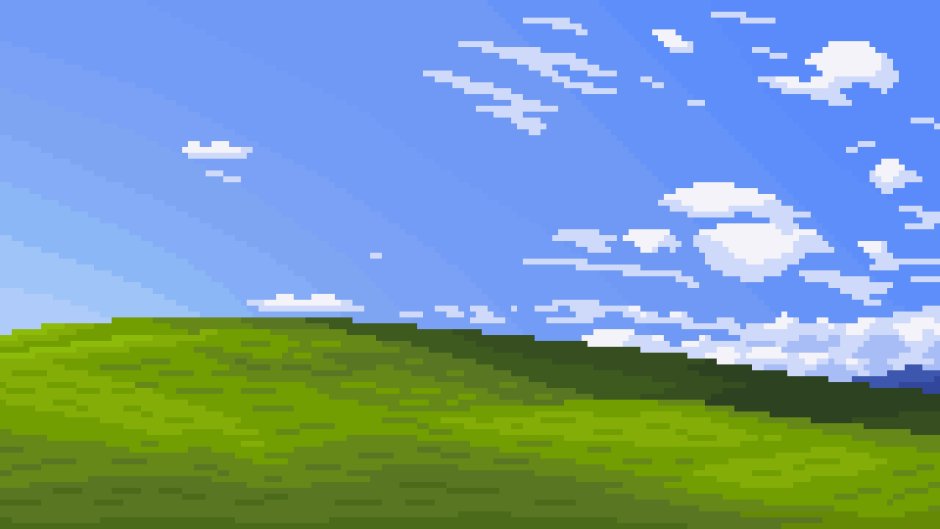 Пиксельная трава и небо