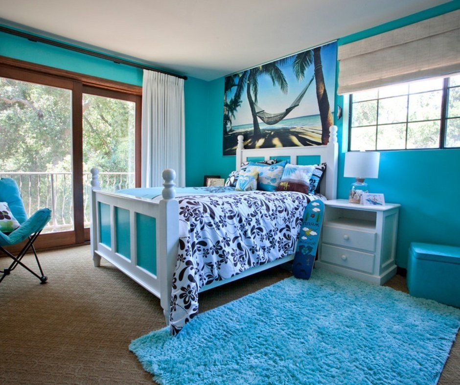 Комната в голубом стиле
