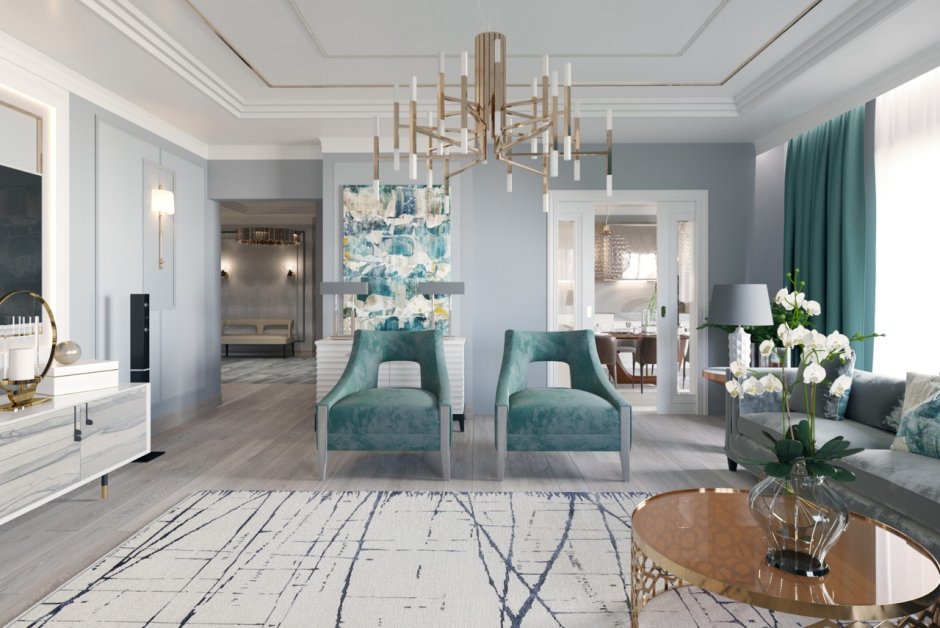 Изумрудный цвет в интерьере