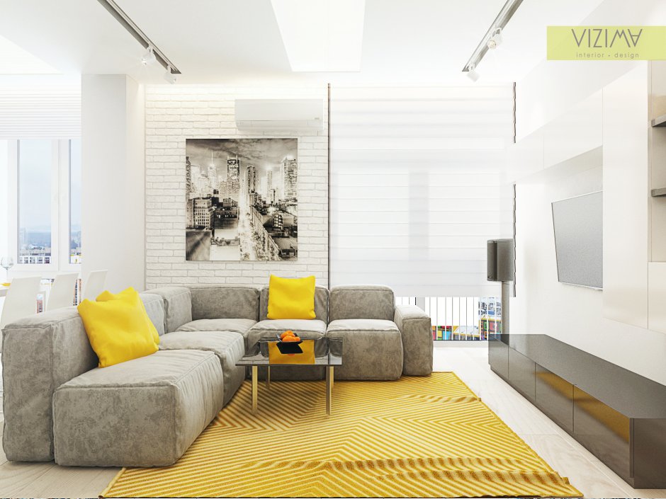 Желтые шторы