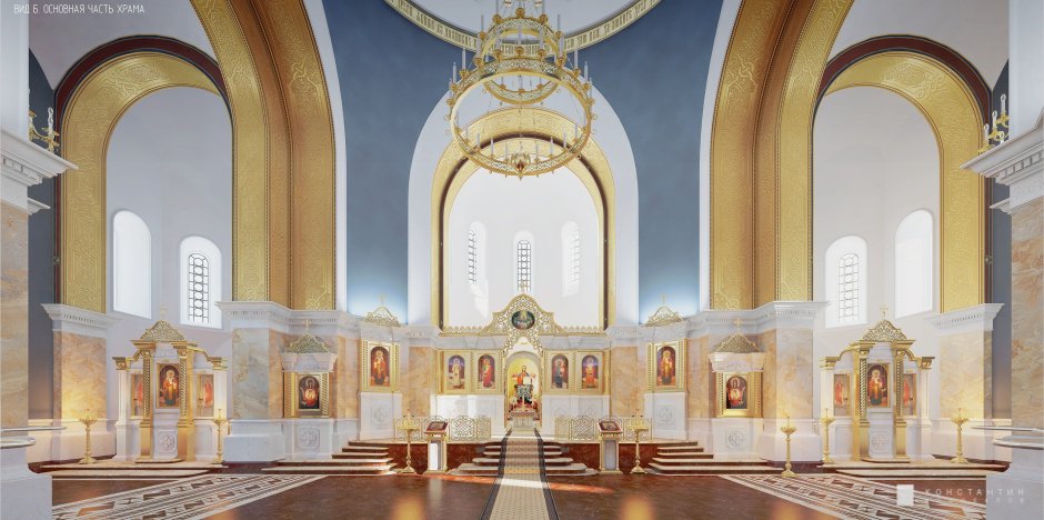 Православный храм на стилобате