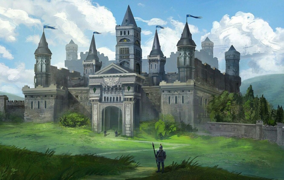 Сказочный пейзаж с замком