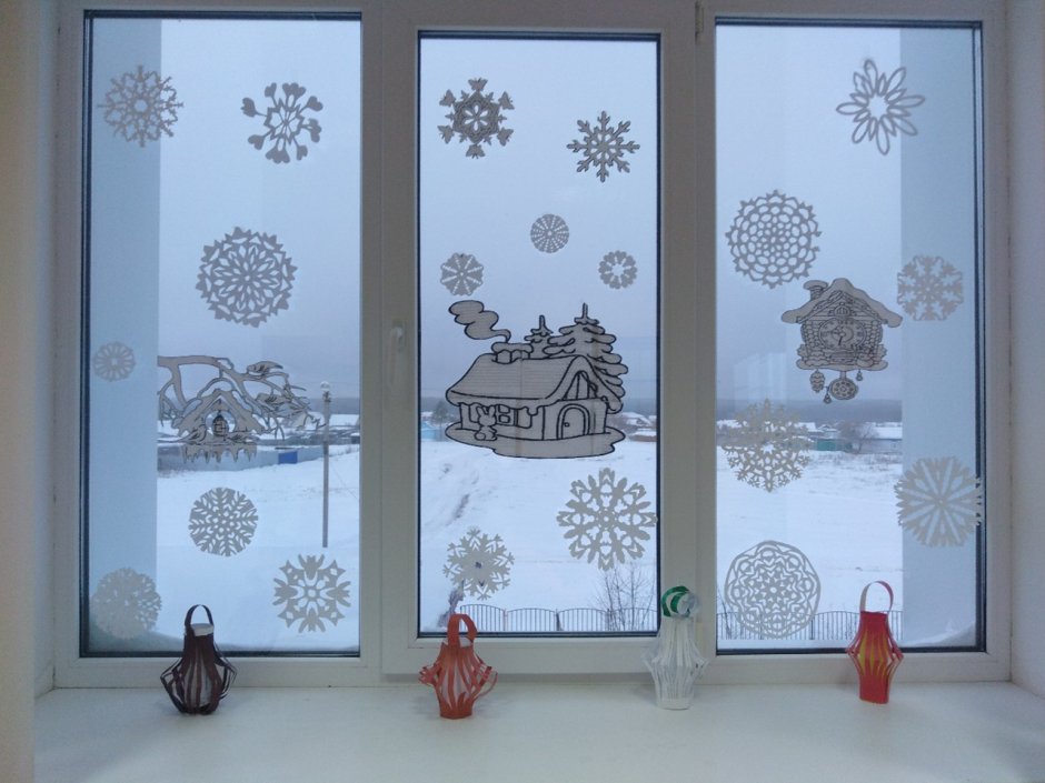 Зимние окна в детском саду