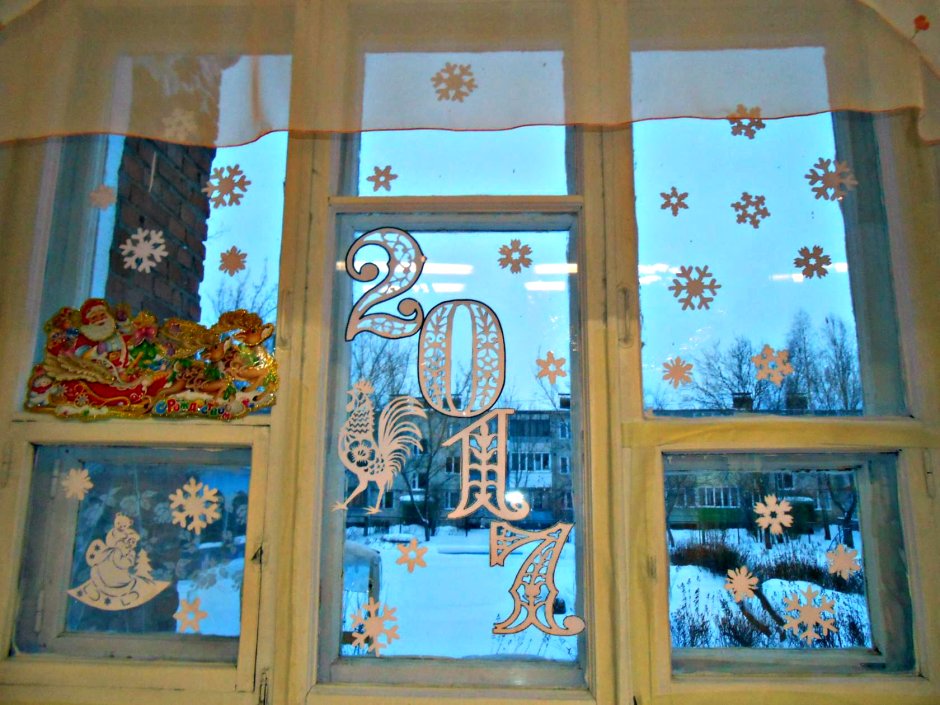 Новогодние композиции на окна