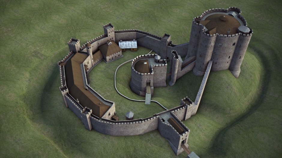 Замок Кайрфилли Уэльс реконструкция