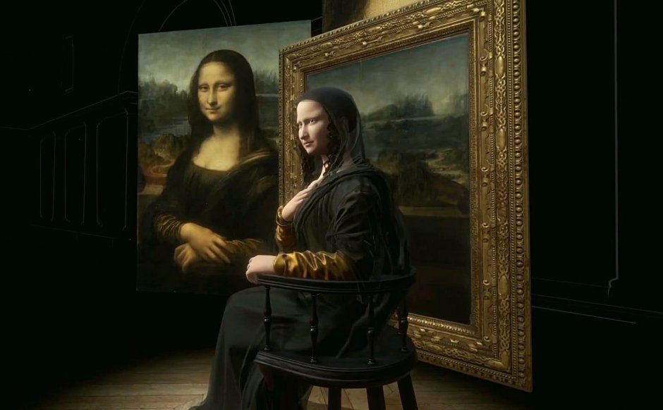 Леонардо да Винчи отражение Мона Лизы