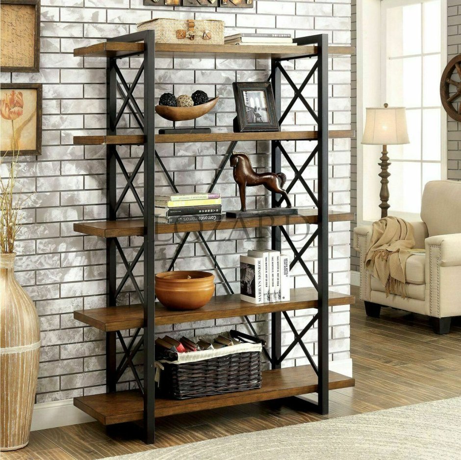 Книжный стеллаж лофт Индастриал