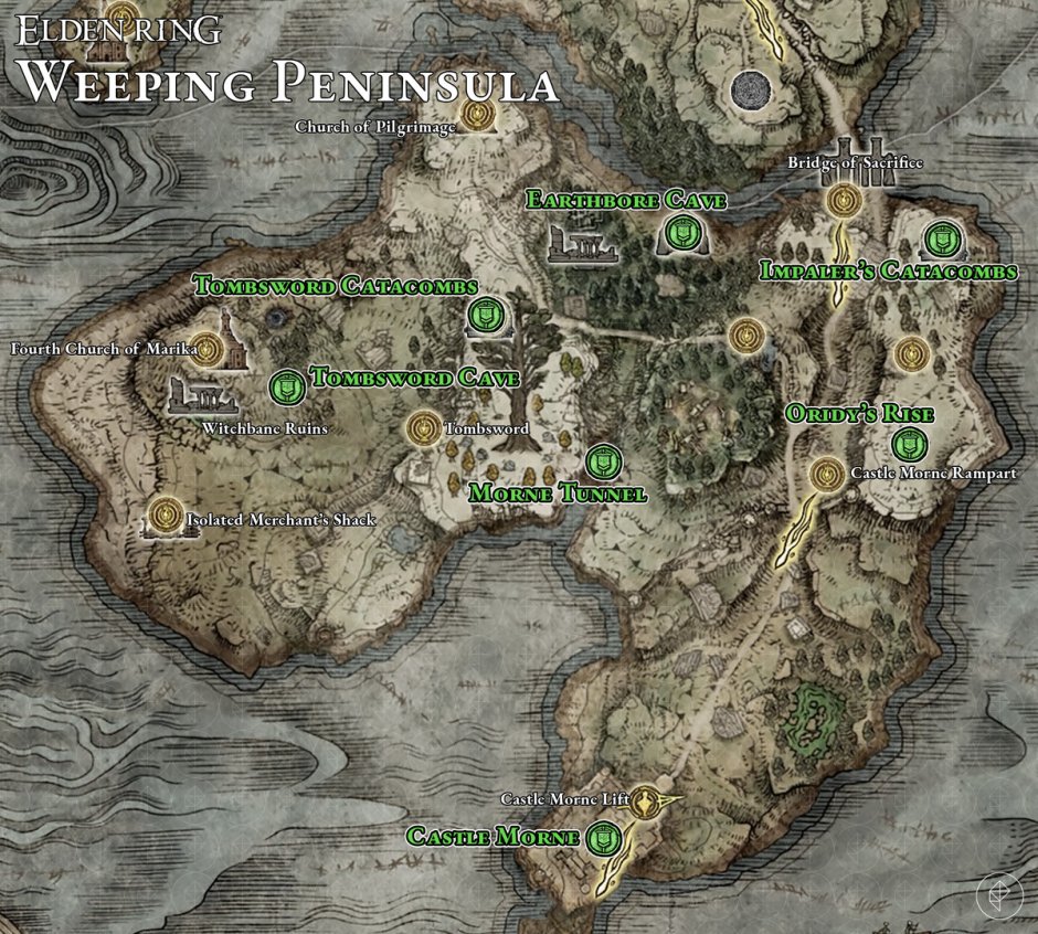 All Dungeon elden Ring Map