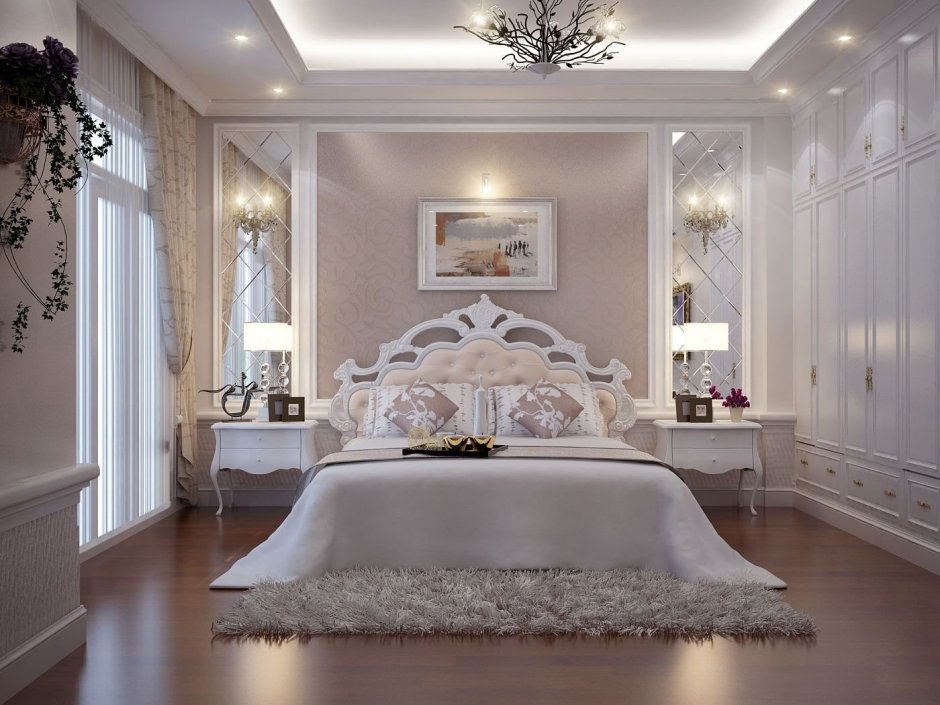 Роскошная белая спальня