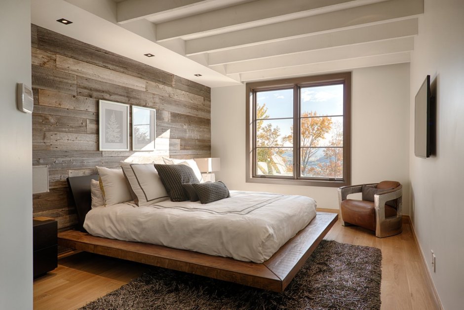 Дизайн комнаты с деревянной мебелью