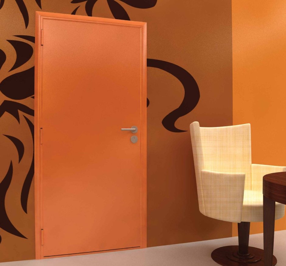 Дверь оранжевая межкомнатная