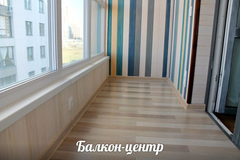 Отделка лоджии вагонка крашеная
