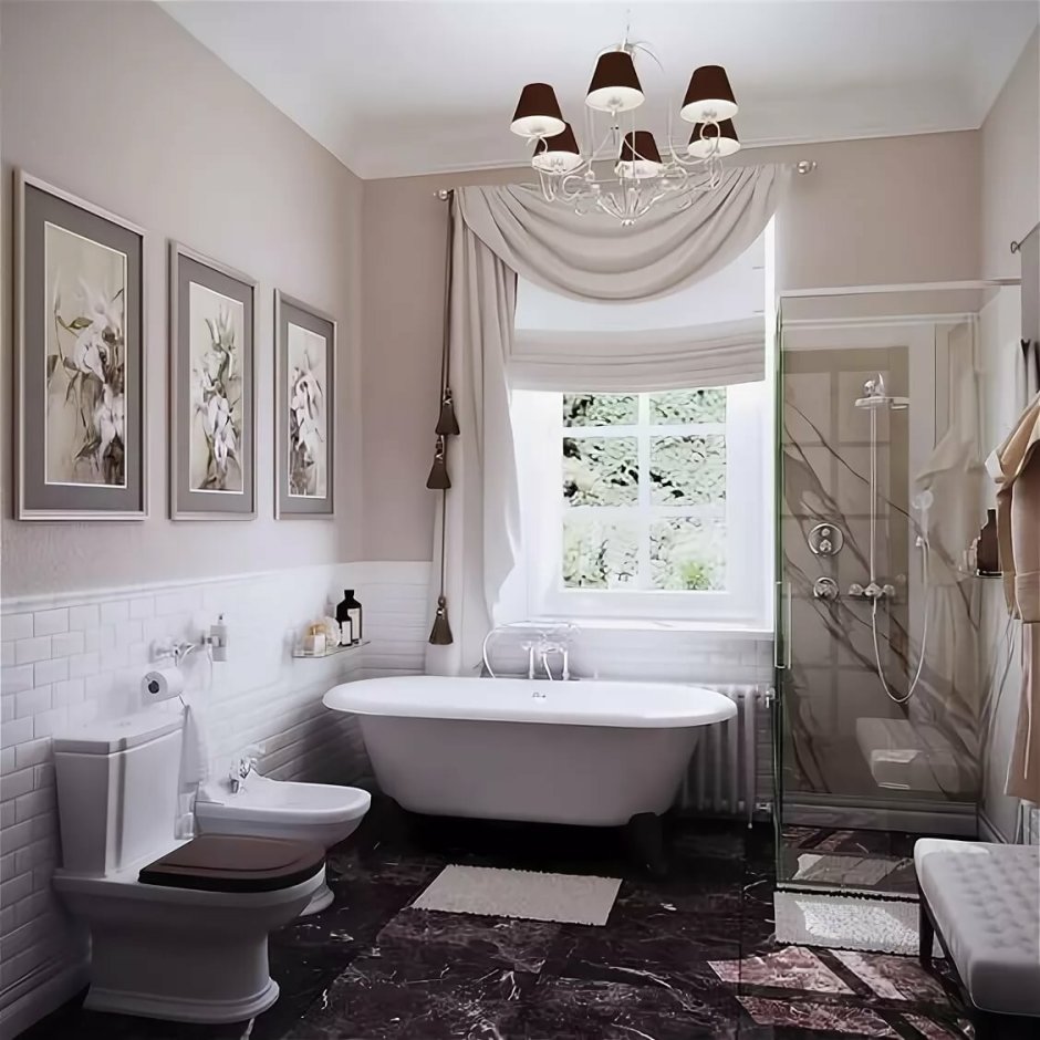 Серый пол в ванной