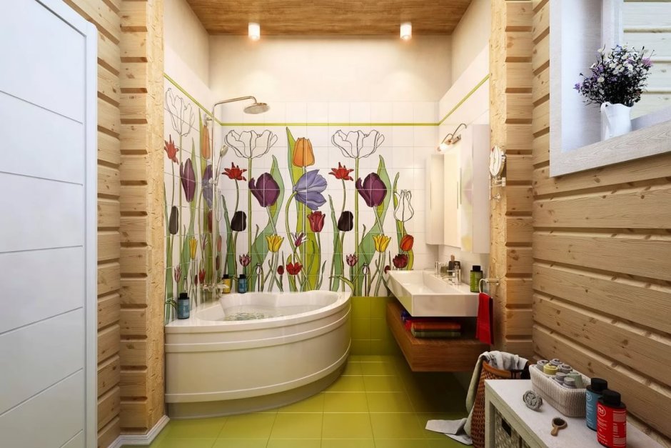 Туалетная комната из дерева
