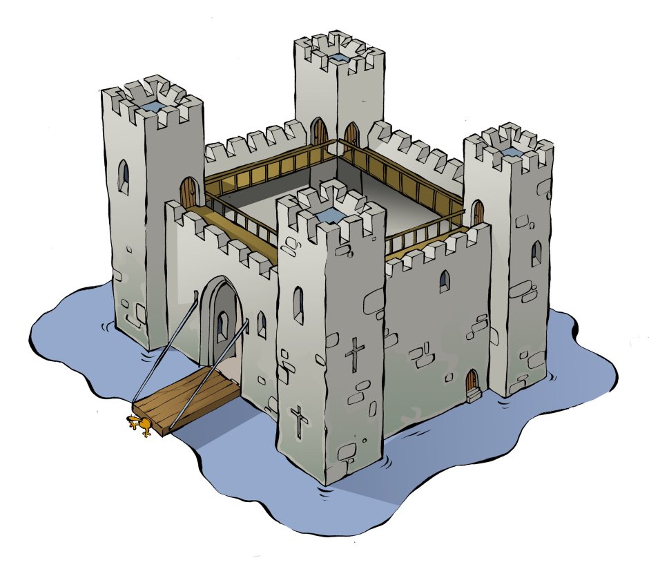 Каменные особняки в замковом стиле средневековья