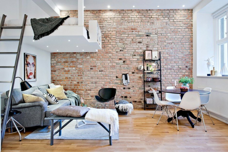 Loft Interior Design кирпич