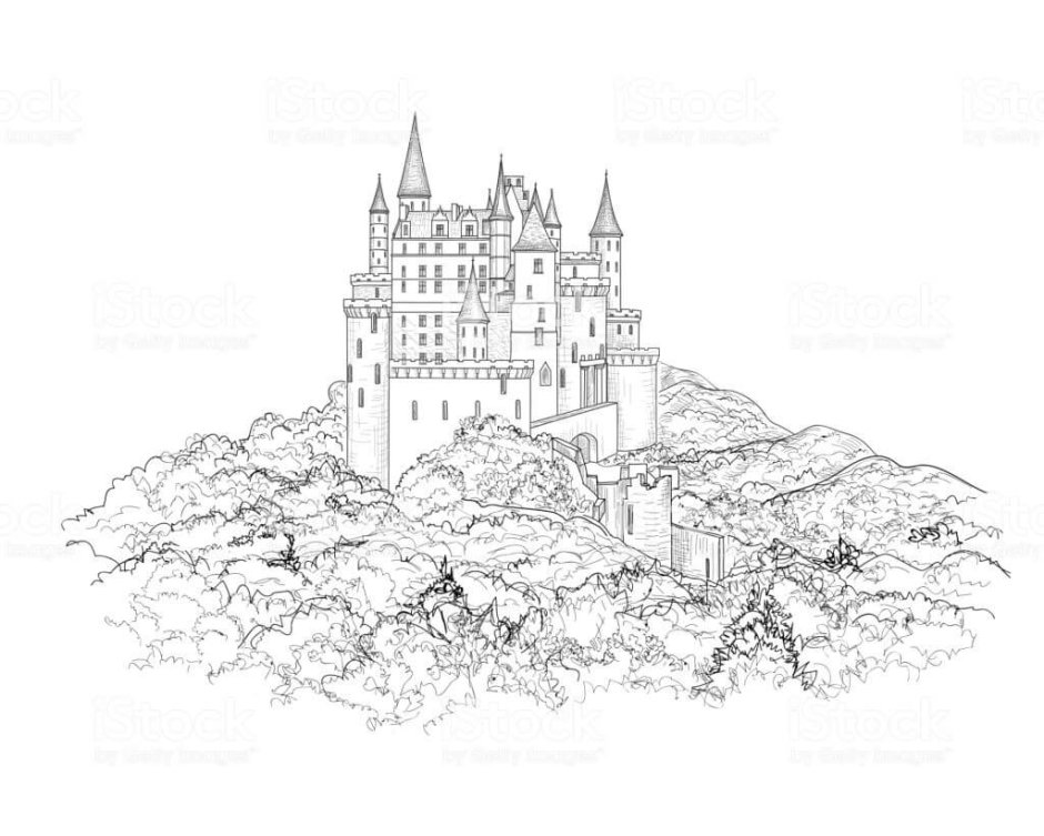 Замок в готическом стиле рисунок