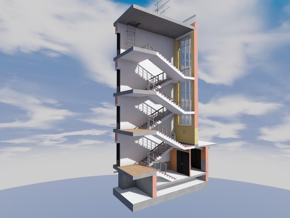 Лестницы в многоэтажных жилых домах