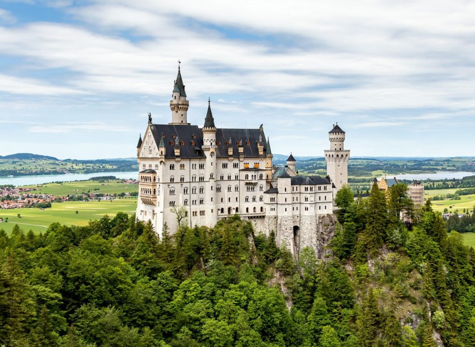 Замок Нойшванштайн Бавария Германия 4к