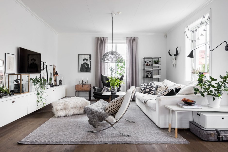 Интерьер четырехкомнатной квартиры в скандинавском стиле