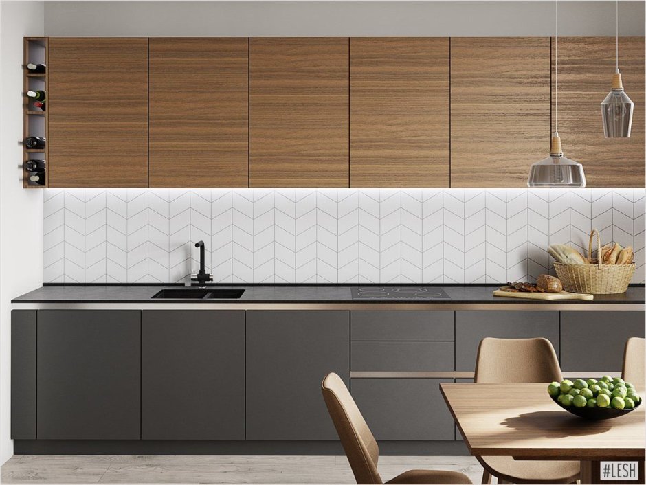 Рифленые фасады для кухни