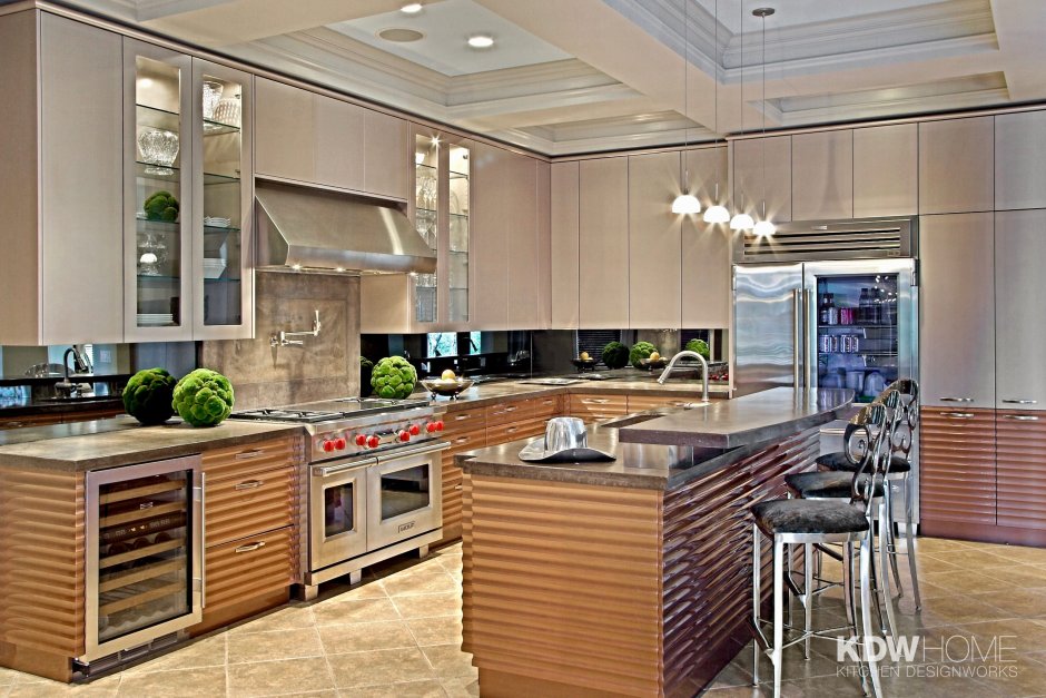 Рифленая кухня в интерьере