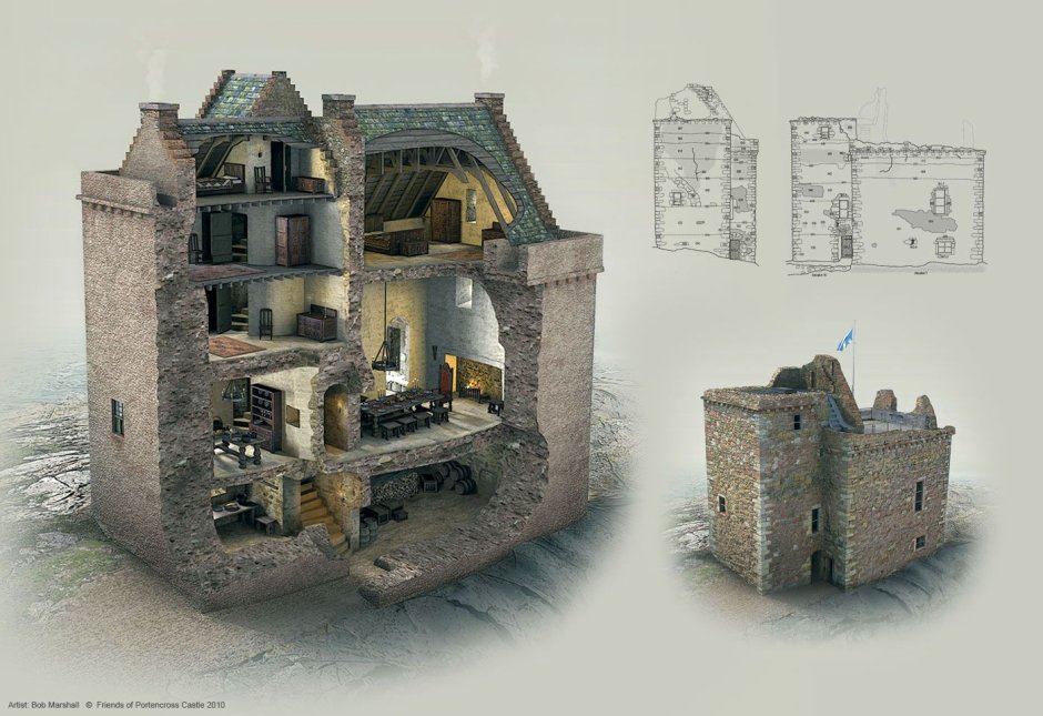 Средневековый замок в разрезе