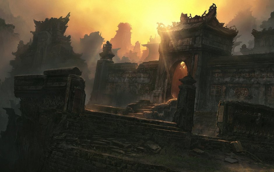 Разрушенный храм фэнтези