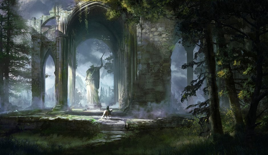 Древние эльфийские руины фэнтези