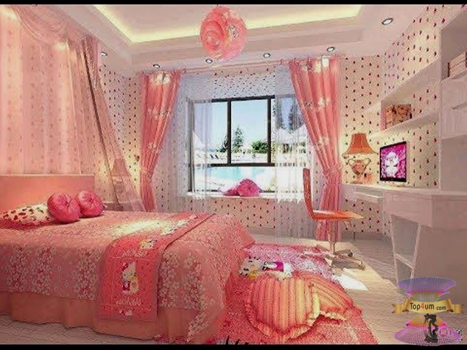 Красивая розовая комната