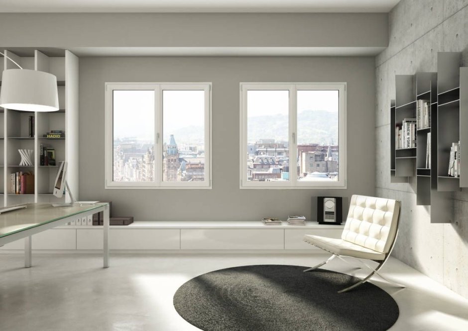 Домашний кабинет с панорамными окнами
