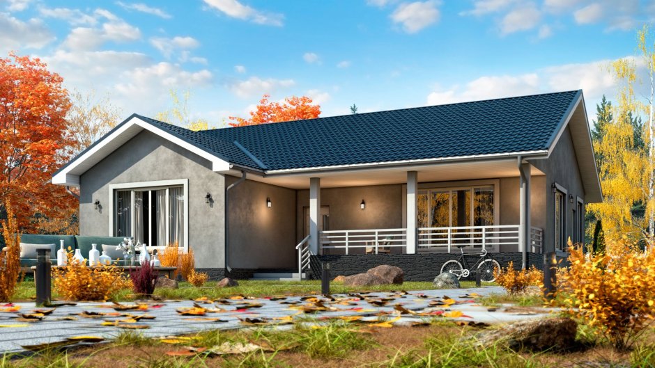 Дом с мансардой и террасой 120кв проект