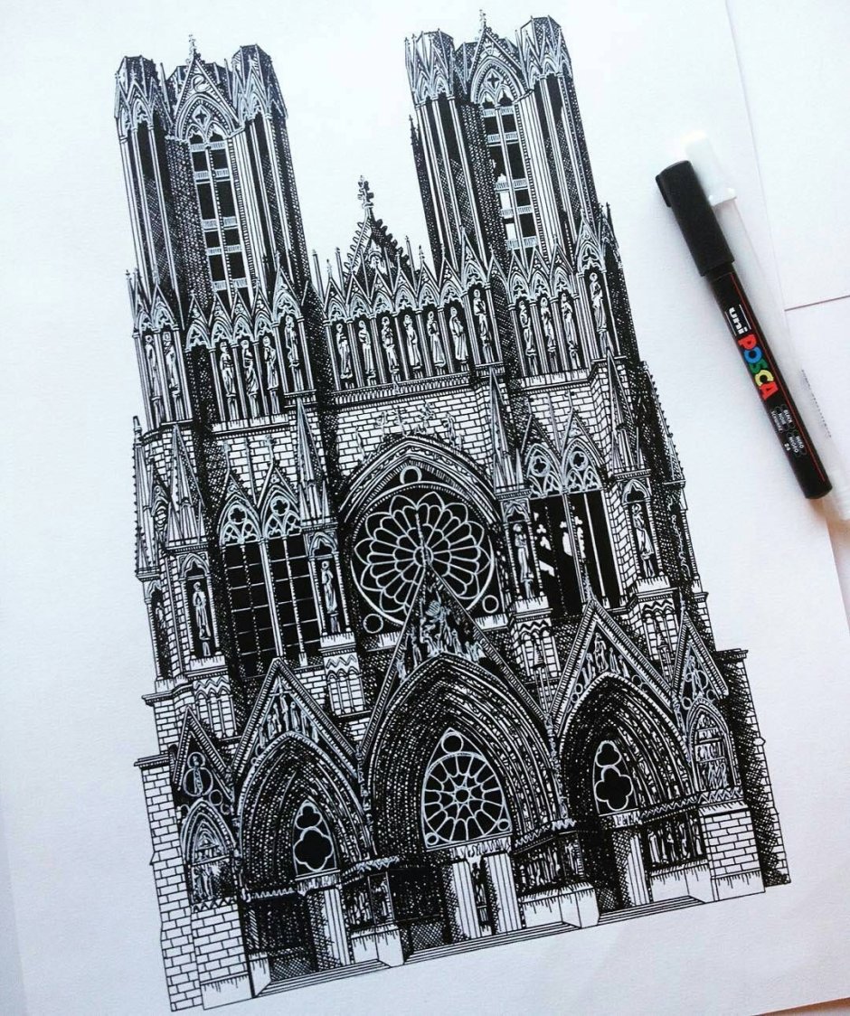 Архитектура в готическом стиле ручкой