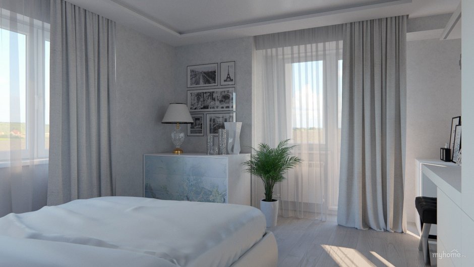 Бежево бирюзовая спальня