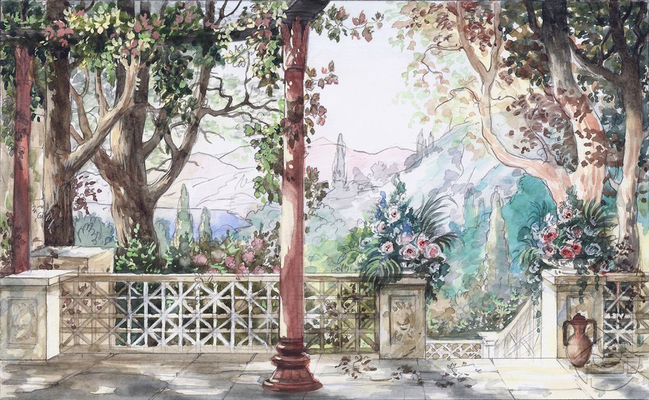Фрески Апплико живопись сад