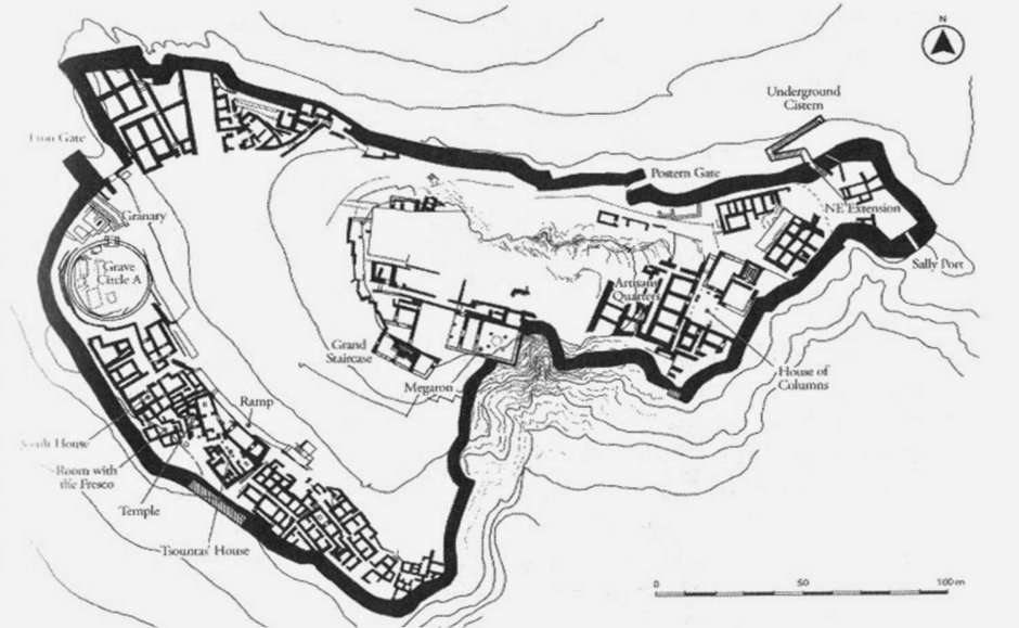 План города крепости Микены
