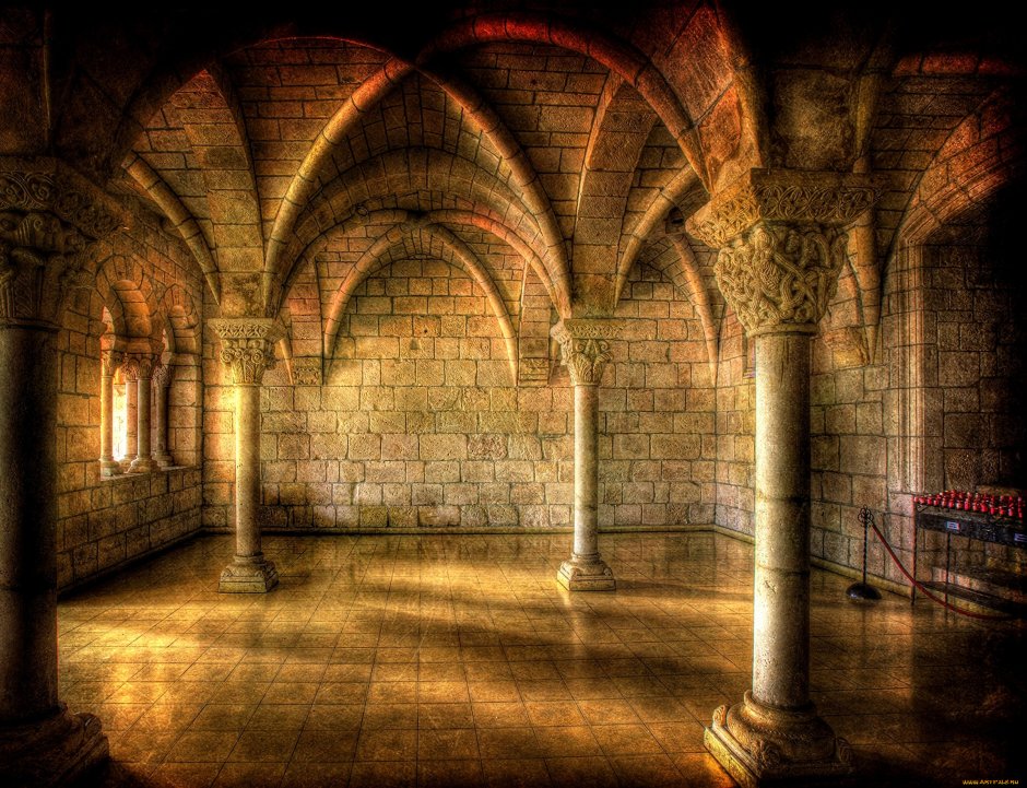 Зал в замке средневековья