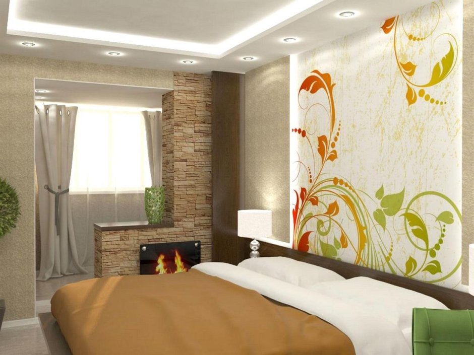 Спальня Объединенная с балконом