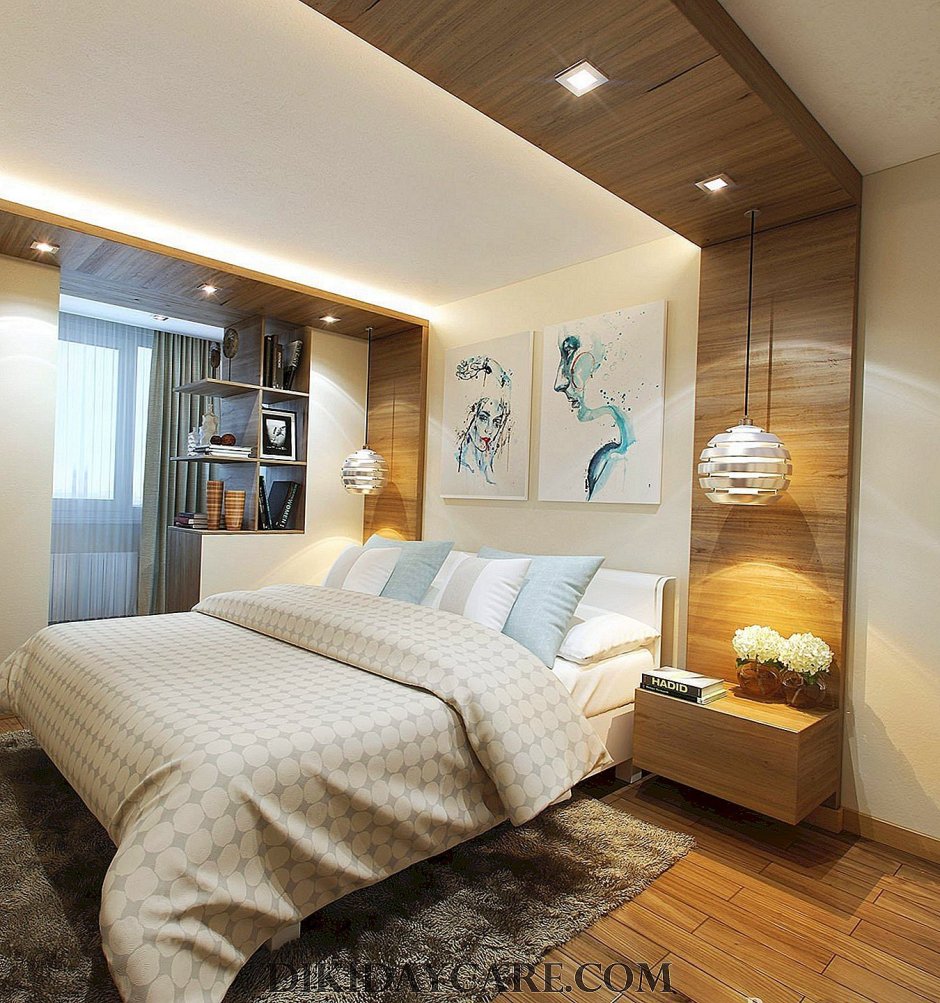 Современная спальня с балконом