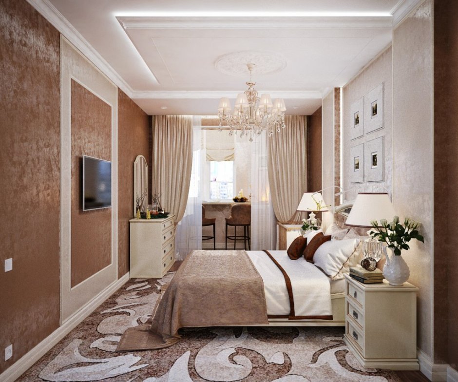 Спальня с выходом на балкон