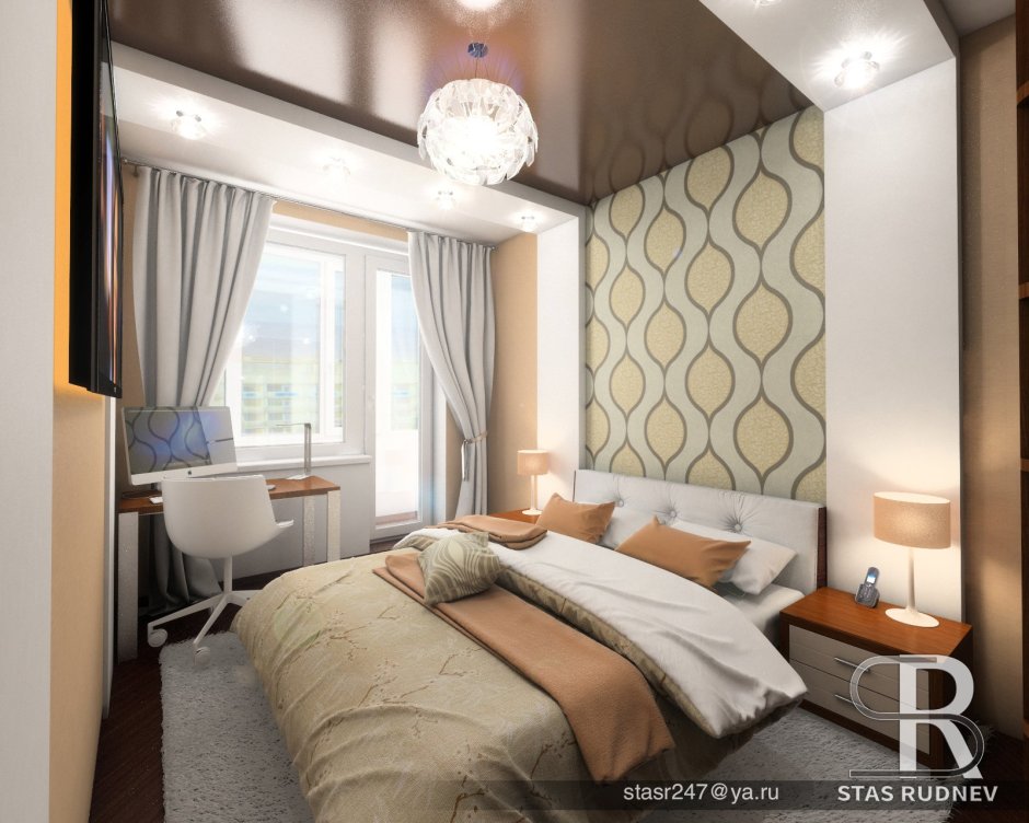 Маленькая спальня с балконом