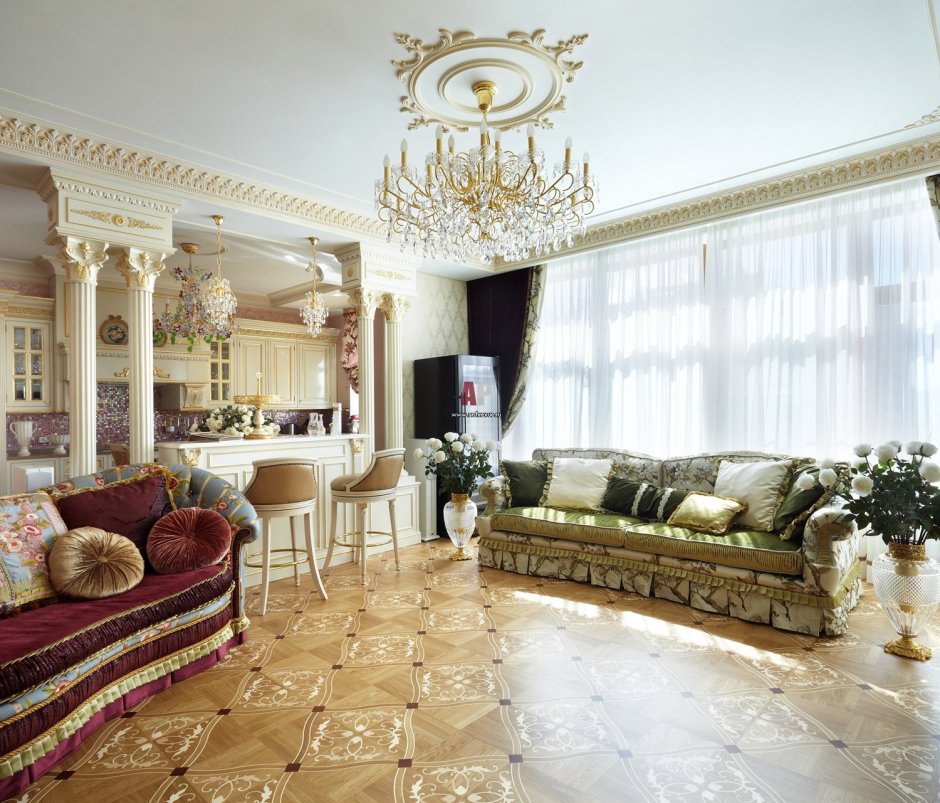 Роскошные гостиные в классическом стиле