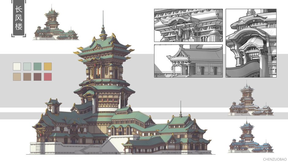 Япония древний дворец концепт арт