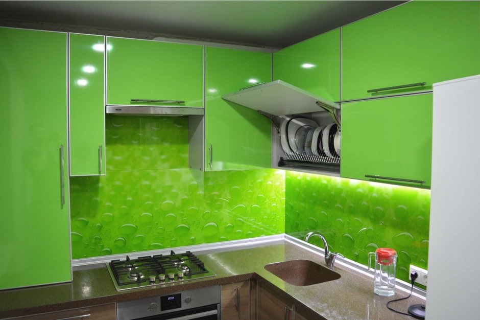 Кухонный фартук зеленый