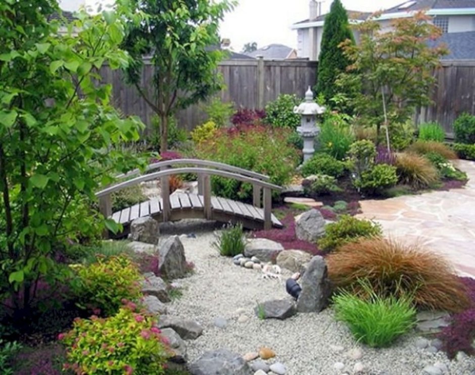 Сухой ручей в японском саду