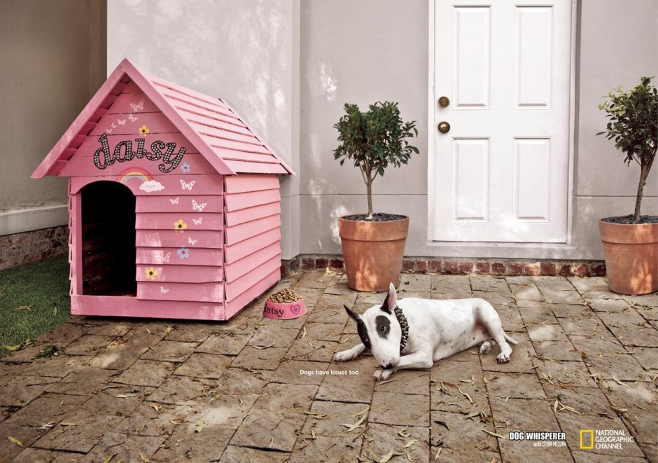 Розовая будка для собаки