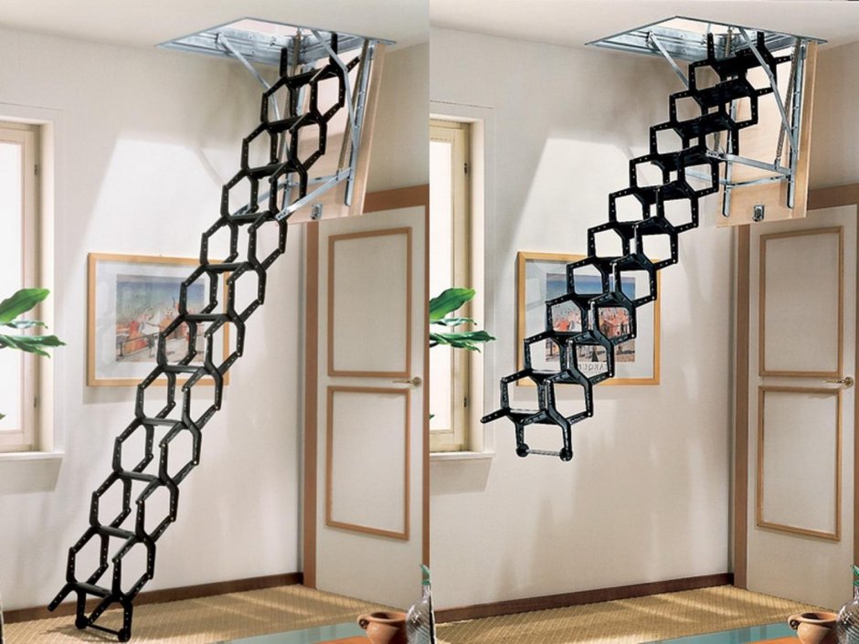 Выдвижная лестница на чердак