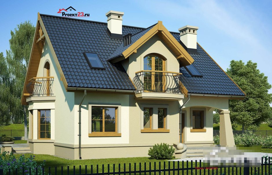 Ломаные крыши домов с мансардой